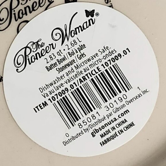 Pioneer Woman Batter Mixing Bowl Turquoise/Red Polka Dot Stoneware 2.83 QT Spout - Picture 7 of 7